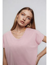 Moodo Pamut póló V nyakkivágással világos rózsaszín Moodo