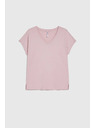 Moodo Pamut póló V nyakkivágással világos rózsaszín Moodo