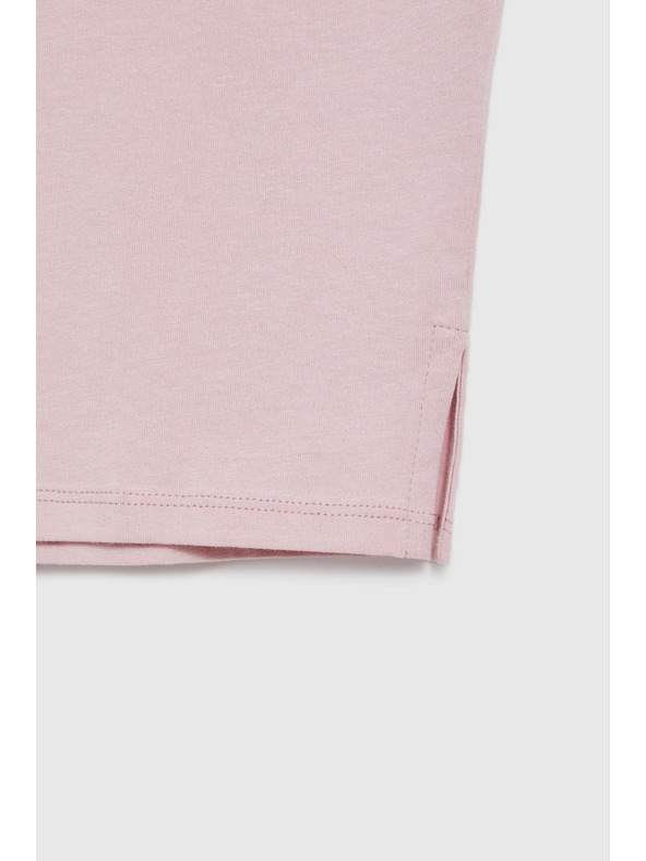 Moodo Pamut póló V nyakkivágással világos rózsaszín Moodo