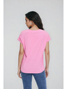 Moodo Pamut póló V nyakkivágással rózsaszín Moodo