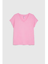 Moodo Pamut póló V nyakkivágással rózsaszín Moodo