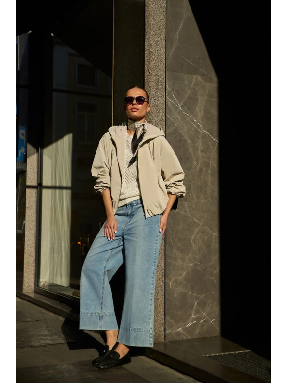 Moodo Vékony dzseki kapucnival bézs Moodo