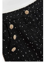 Moodo Tweed stílusú szoknya díszítő gombokkal fekete Moodo