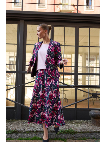 Moodo Virágos szoknya sötét kék Moodo