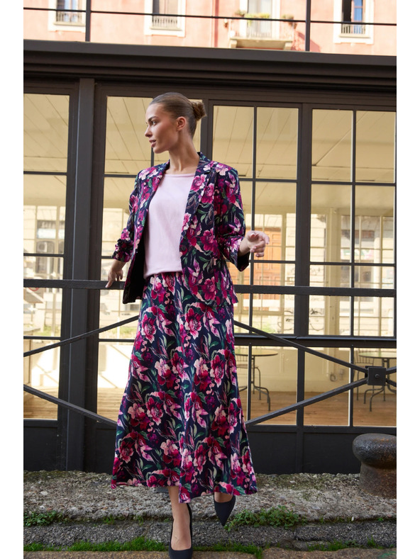 Moodo Virágos szoknya sötét kék Moodo