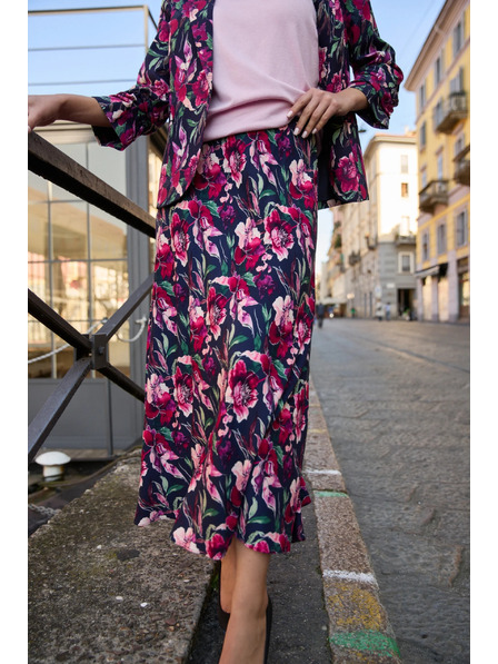 Moodo Virágos szoknya sötét kék Moodo