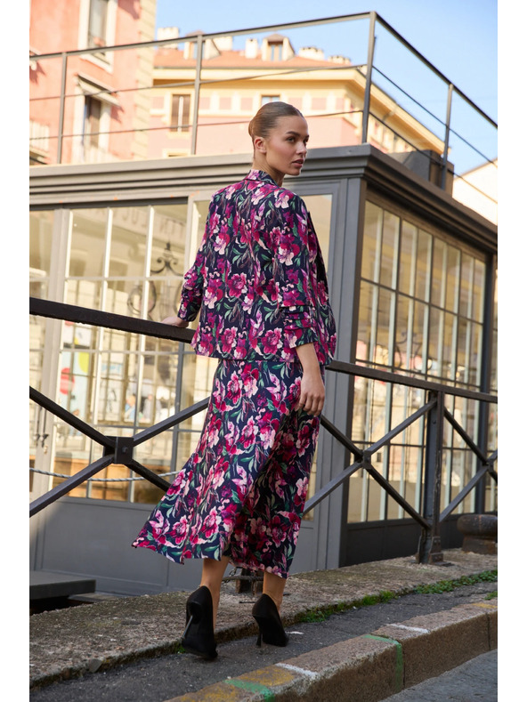 Moodo Virágos szoknya sötét kék Moodo