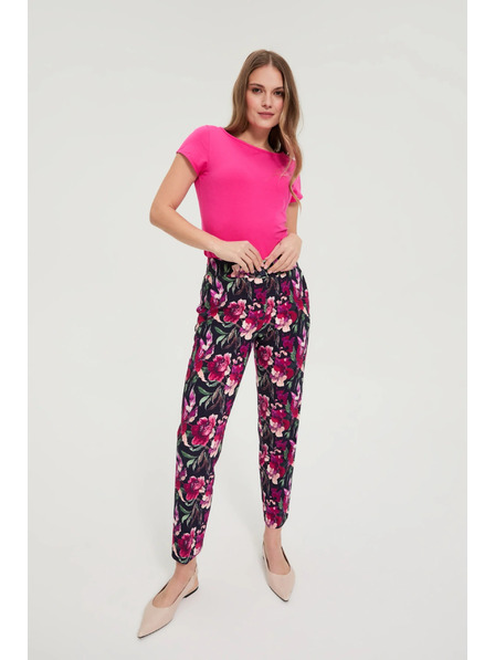 Moodo Virágos nadrág sötét kék Moodo