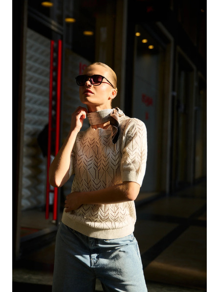 Moodo Azúr pulóver homokszín Moodo