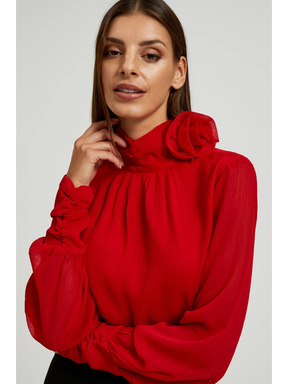 Moodo Elegáns ing díszítő rózsával piros Moodo