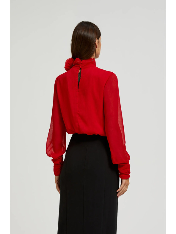 Moodo Elegáns ing díszítő rózsával piros Moodo