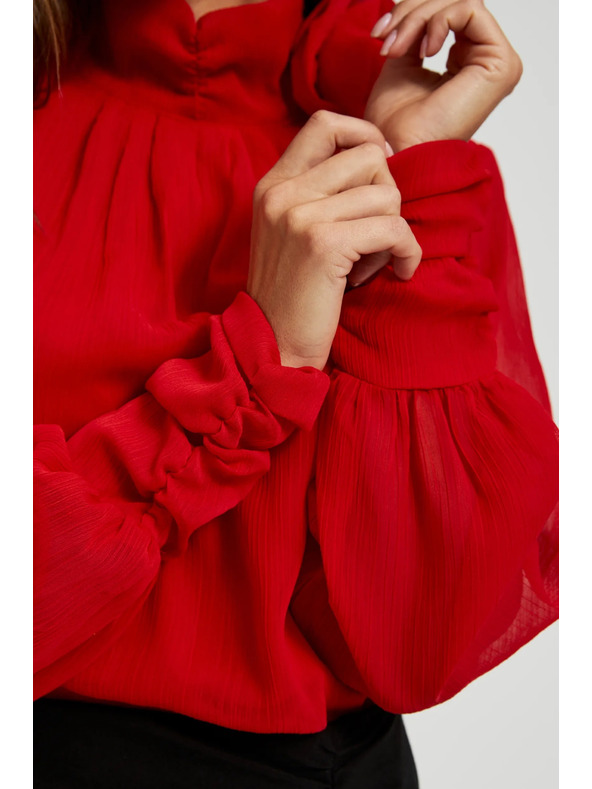 Moodo Elegáns ing díszítő rózsával piros Moodo