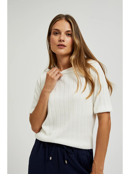 Moodo Viszkóz pulóver fém szállal fehér Moodo