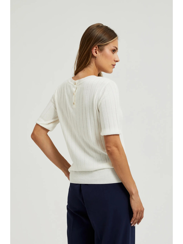 Moodo Viszkóz pulóver fém szállal fehér Moodo