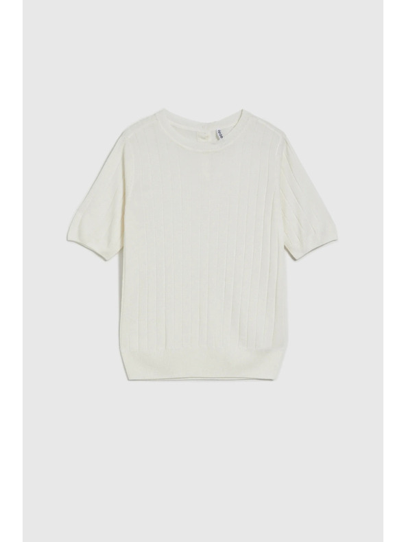 Moodo Viszkóz pulóver fém szállal fehér Moodo