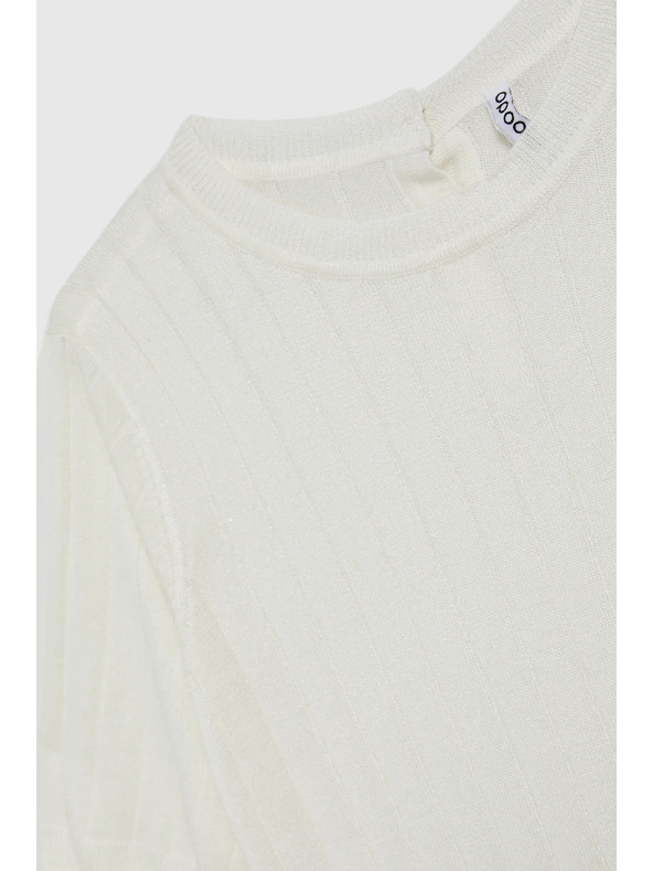 Moodo Viszkóz pulóver fém szállal fehér Moodo