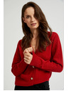 Moodo Gombos kardigan rózsa formájú gombokkal piros Moodo