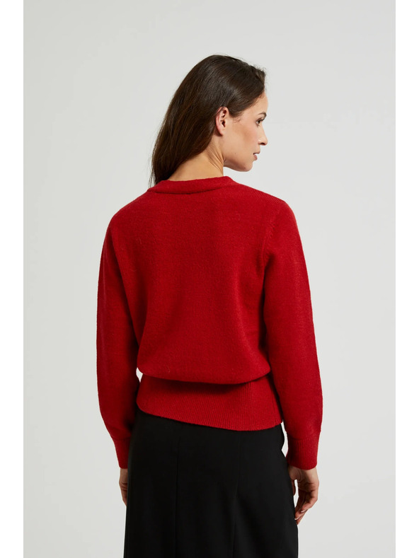 Moodo Gombos kardigan rózsa formájú gombokkal piros Moodo