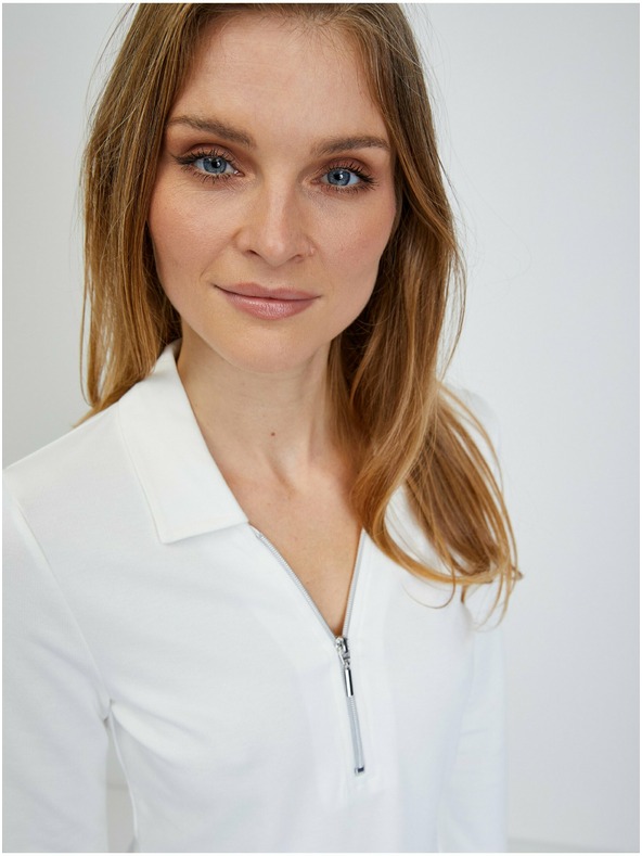 Orsay ORSAY krémszínű póló háromnegyedes ujjal