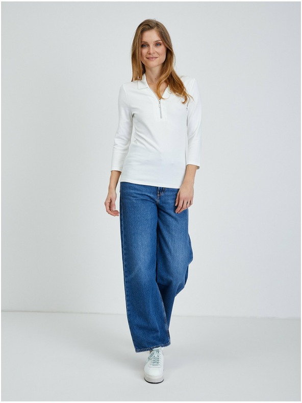 Orsay ORSAY krémszínű póló háromnegyedes ujjal