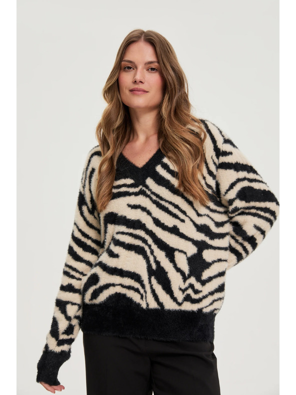 Moodo Mintás pulóver fekete Moodo