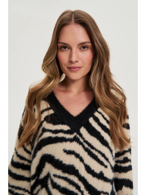 Moodo Mintás pulóver fekete Moodo