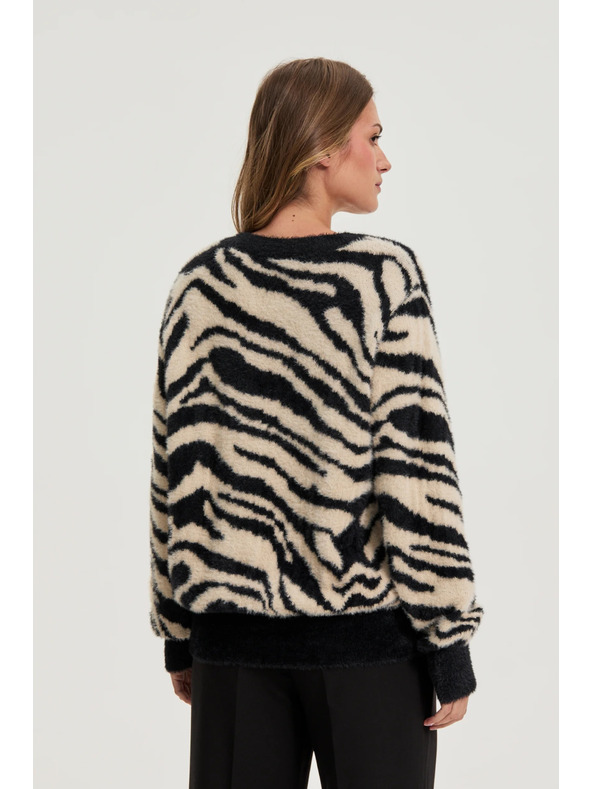 Moodo Mintás pulóver fekete Moodo