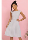 numoco LILA Pliszírozott ruha rövid ujjakkal és övvel - szürke