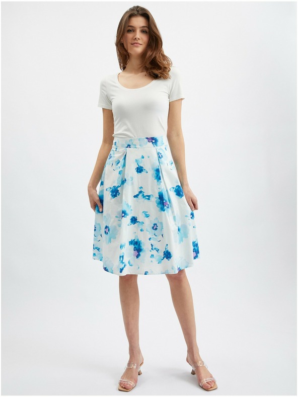 Orsay ORSAY kék-fehér női virágmintás szoknya