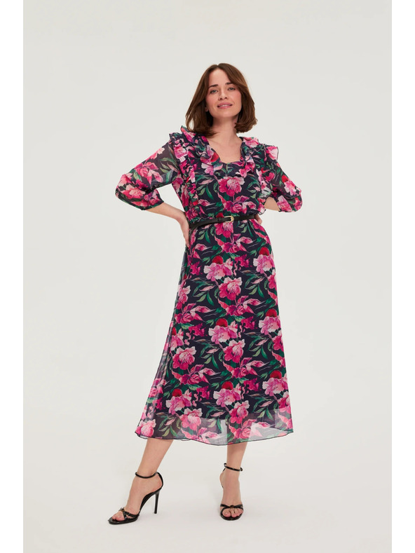 Moodo Sötétkék virágos ruha Moodo