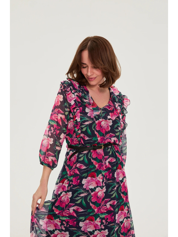 Moodo Sötétkék virágos ruha Moodo