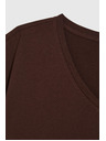 Moodo Pamut póló V-nyakkivágással barna Moodo