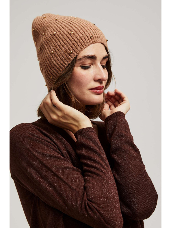 Moodo Kötött sapka gyöngyös díszítéssel Moodo