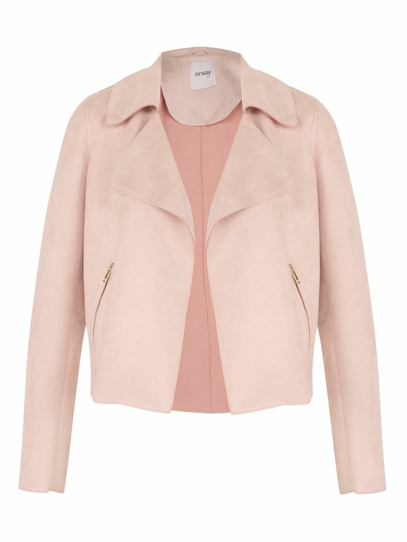 Orsay ORSAY világos rózsaszín női kabát velúr kivitelben