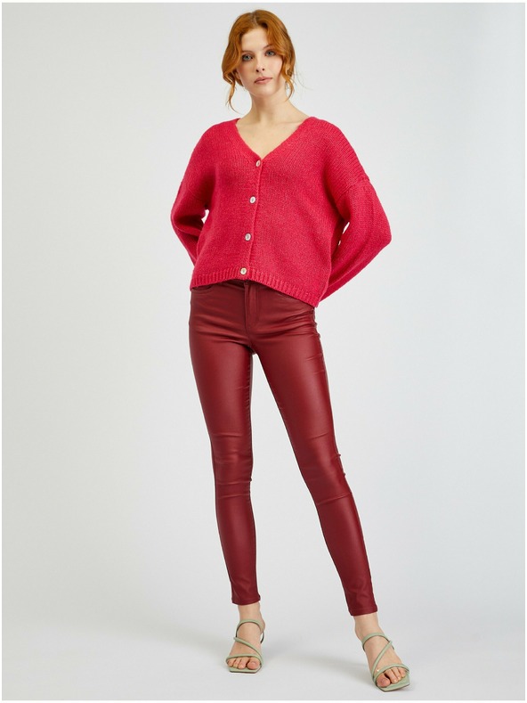 Orsay ORSAY sötétrózsaszín lezser női kardigán