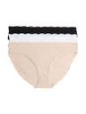 Marks & Spencer Csipkés pamut bikinialsó, 3 darabos szett Marks & Spencer bézs