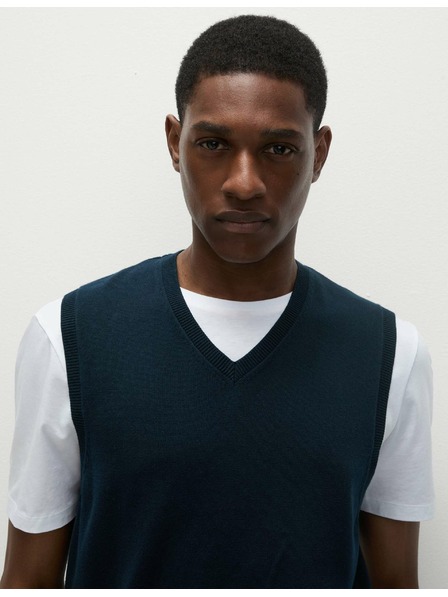 Marks & Spencer Marks & Spencer tiszta pamutból készült ujjatlan pulóver tengerészkék