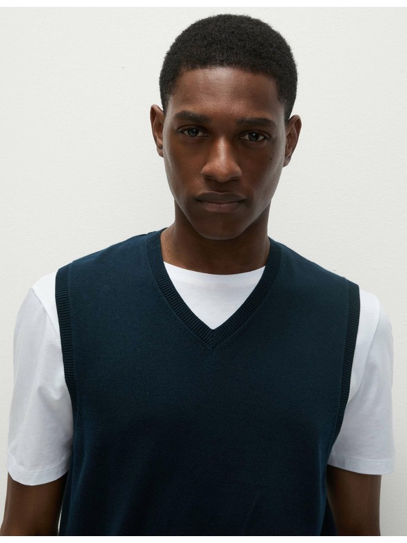 Marks & Spencer Marks & Spencer tiszta pamutból készült ujjatlan pulóver tengerészkék