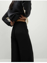 Marks & Spencer Széles szárú kreppnadrág elasztikus derékkal Marks & Spencer fekete
