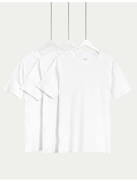 Marks & Spencer Három darab fehér Marks & Spencer férfi pólóból álló készlet