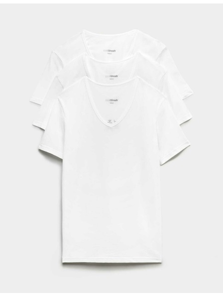 Marks & Spencer Három darabos férfi alap pólókészlet fehér színben, Marks & Spencer Cool & Fresh™ technológiával.