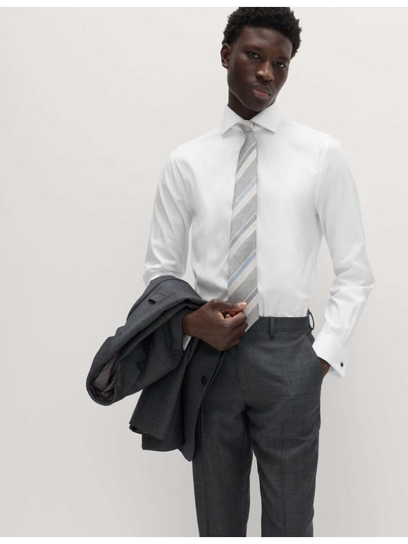 Marks & Spencer Marks & Spencer keskeny szabású luxus pamut póló dupla mandzsettával, fehér színben.