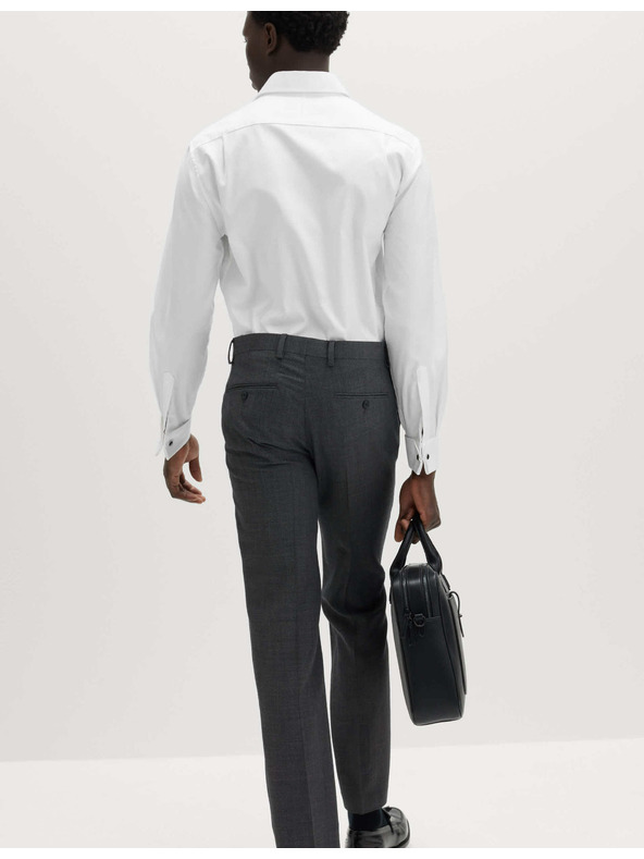 Marks & Spencer Marks & Spencer keskeny szabású luxus pamut póló dupla mandzsettával, fehér színben.