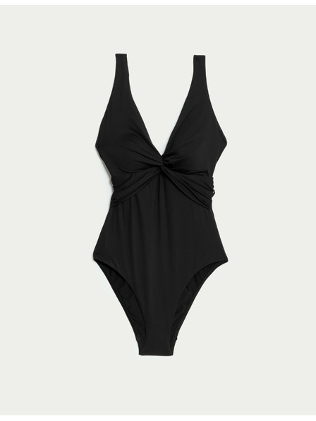 Marks & Spencer Nyakkivágású hasformáló fürdőruha Marks & Spencer fekete