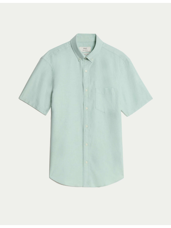 Marks & Spencer Oxford színű tiszta pamut ing The Ultimate Marks & Spencer zöld