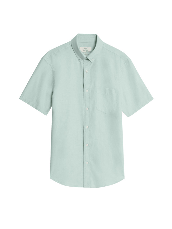 Marks & Spencer Oxford színű tiszta pamut ing The Ultimate Marks & Spencer zöld