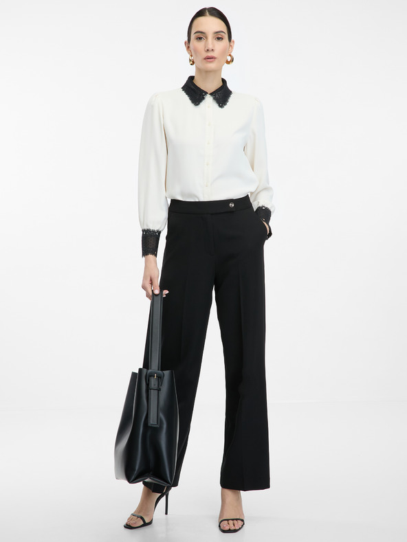 Orsay ORSAY krémszínű női ing kontrasztos gallérral