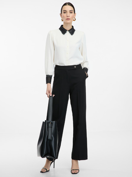 Orsay ORSAY krémszínű női ing kontrasztos gallérral