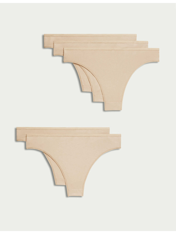 Marks & Spencer Modal anyagú brazil fazonú alsónemű, láthatatlan szegéllyel, 5 db Marks & Spencer bézs