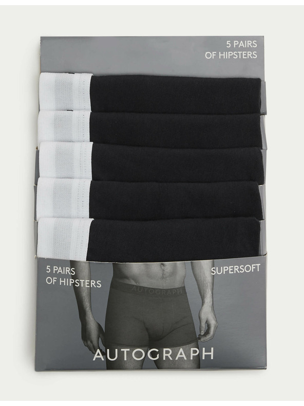 Marks & Spencer Oldalsó Supima® pamut keverék alsónadrág, 5 db Marks & Spencer fekete